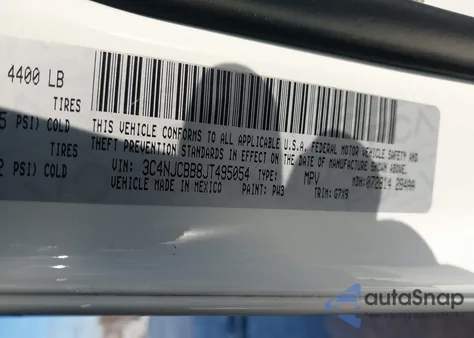 2018 Jeep Compass Latitude Fwd from USA, damaged, VIN 3C4NJCBB8JT495054